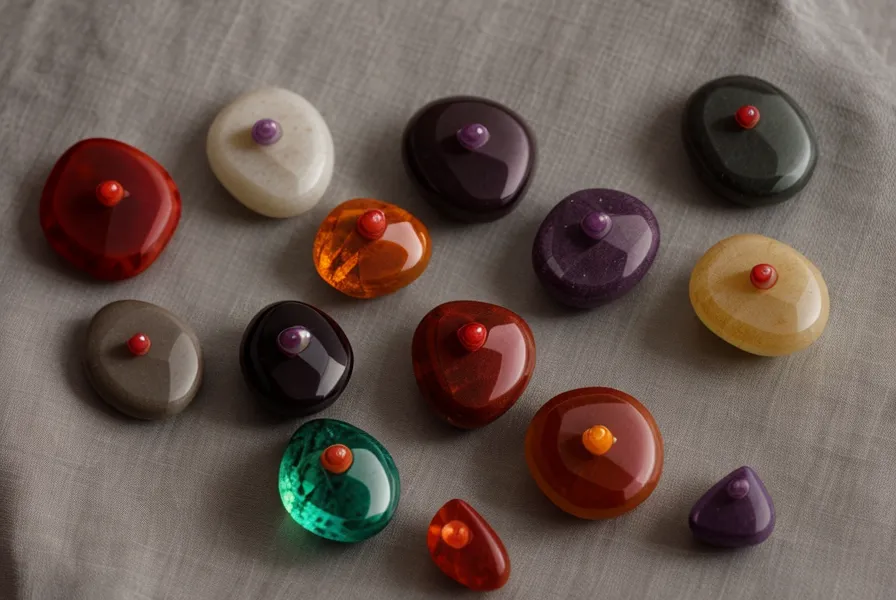 Pierres de lithothérapie représentant les sept chakras pour l'équilibre énergétique.